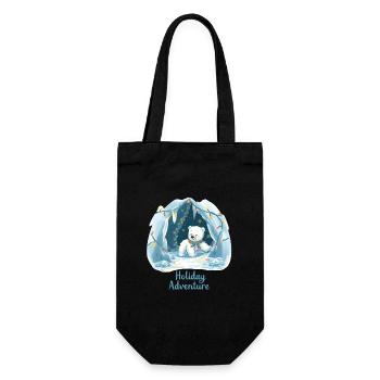 Sweet Christmas Polar Bear – Holiday Adventure - Gift Bag for Bottles - black - Front