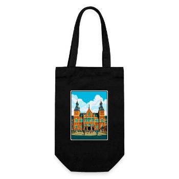 Paysage urbain de l’affiche de voyage du Rijksmuseum Pays-Bas - Sac à bouteille - noir - Devant