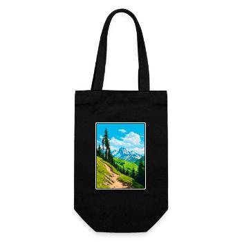 Piz Badile Schweiz Reiseplakat Cityscape WPA - Geschenkbeutel für Flaschen - Schwarz - Vorne