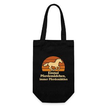 Fille cheval drôle avec un bonheur vintage - Sac à bouteille - noir - Devant