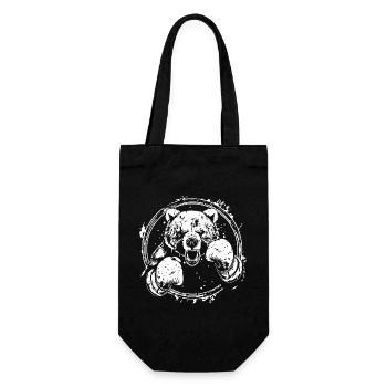 Grizzly Bear Boxer Boxing MMA - Gift Bag for Bottles - black - Front