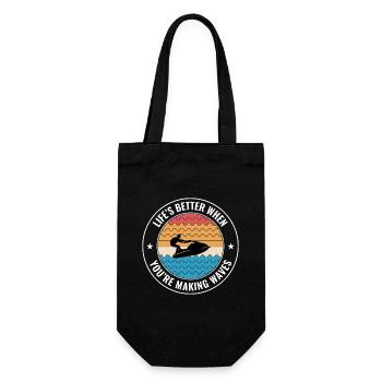 Le jetski de la vie fait des vagues - Sac à bouteille - noir - Devant