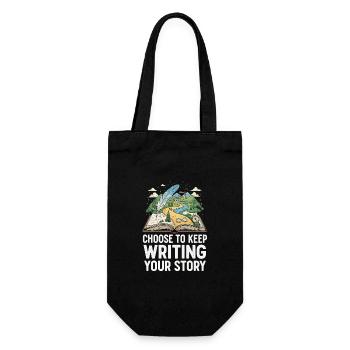 Inspirational Nature Writing Motif - Gift Bag for Bottles - black - Front