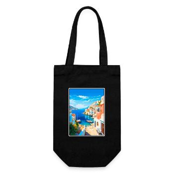 Milos Griechenland Vintage-Reiseplakat Cityscape WPA - Geschenkbeutel für Flaschen - Schwarz - Vorne