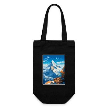Piz Gloria Schweiz Reiseplakat Cityscape WPA - Geschenkbeutel für Flaschen - Schwarz - Vorne