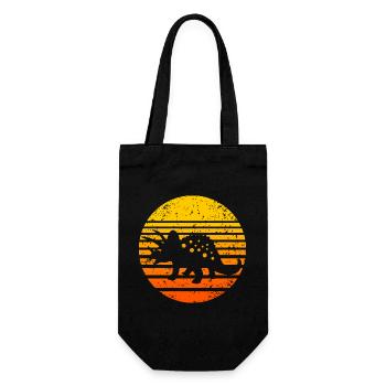 Prehistoric Dino Sunset Illustration - Gift Bag for Bottles - black - Front