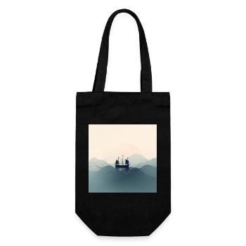 Voilier dans l’océan minimaliste - Sac à bouteille - noir - Devant