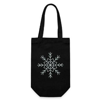 Intricate Snowflake Line Art Design - Gift Bag for Bottles - black - Front