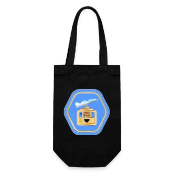 CHILDREN SKIING SKI LIFT WINTER HOLIDAYS SNOW - Gift Bag for Bottles - black - Front