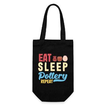 Eat Sleep Töpfern Wiederholen - Geschenkbeutel für Flaschen - Schwarz - Vorne