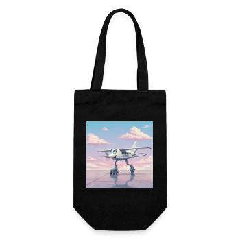 Airplane on Roller Skates with a Smile - Gift Bag for Bottles - black - Front