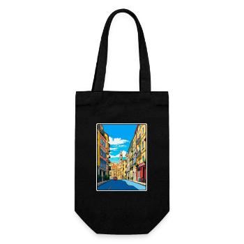 Bilbao, Espagne, ville vivante, scène de rue, Affiche de voyage - Sac à bouteille - noir - Devant