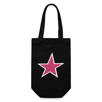 Minimalist Pink Star Illustration - Gift Bag for Bottles - black - Front