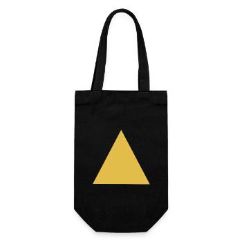 Geometric triangle motif in gold - Gift Bag for Bottles - black - Front
