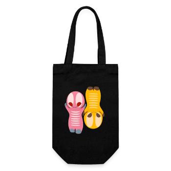Cute kawaii figure - Gift Bag for Bottles - black - Front