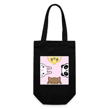 cute animals - Geschenkbeutel für Flaschen - Schwarz - Vorne