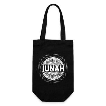 Junah als Geschenkidee - Geschenkbeutel für Flaschen - Schwarz - Vorne