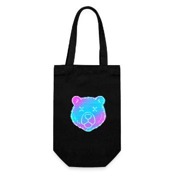 Neon Bärenkopf Gradient - Geschenkbeutel für Flaschen - Schwarz - Vorne