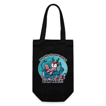 Reindeer in Pyjamas – HoHoHoMework Christmas Break - Gift Bag for Bottles - black - Front