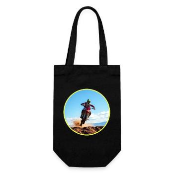 Motocross colour logo - Yellow - Gift Bag for Bottles - black - Front