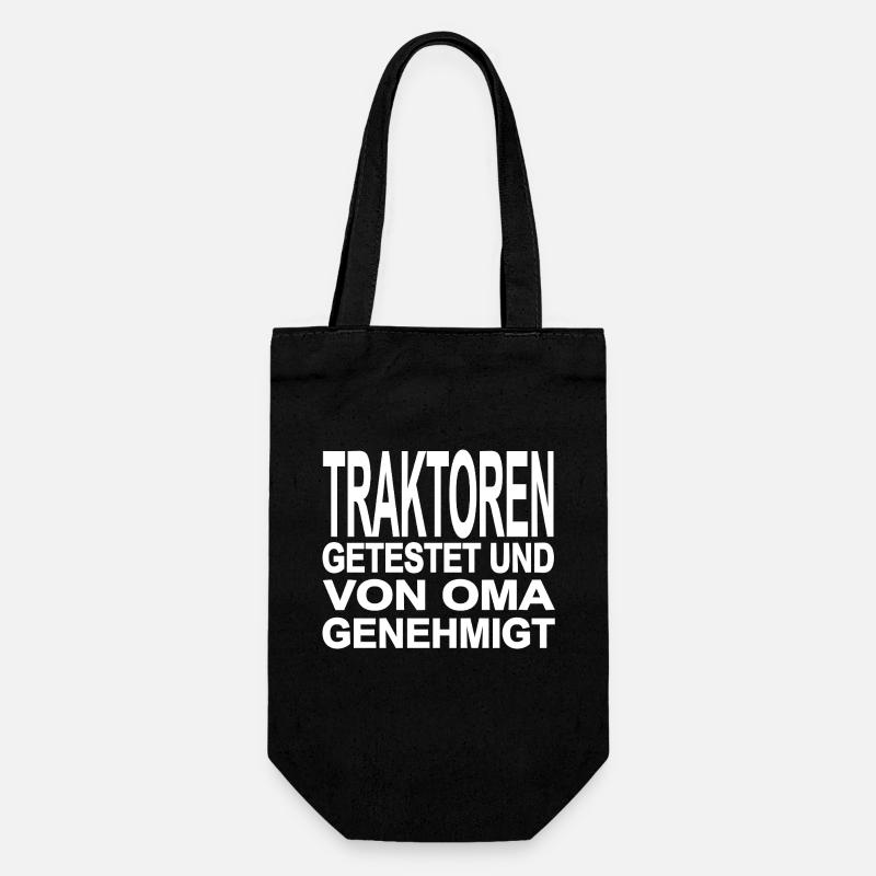 Traktor - Geschenkbeutel für Flaschen - Schwarz