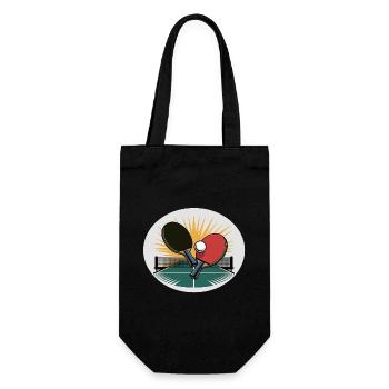 Raquette de ping-pong avec filet au lever du soleil - Sac à bouteille - noir - Devant