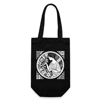 Quilten Design – Kreativität & Handarbeit - Geschenkbeutel für Flaschen - Schwarz - Vorne