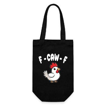 F-CAW-F - Huhn - Geschenkbeutel für Flaschen - Schwarz - Vorne