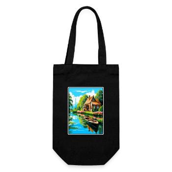 Giethoorn Riverside Cottage en été fleuri - Sac à bouteille - noir - Devant