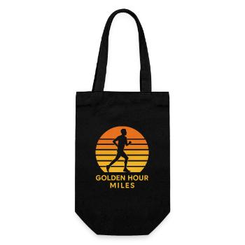 Golden Hour Runner – Retro Sunset Shirt - Geschenkbeutel für Flaschen - Schwarz - Vorne