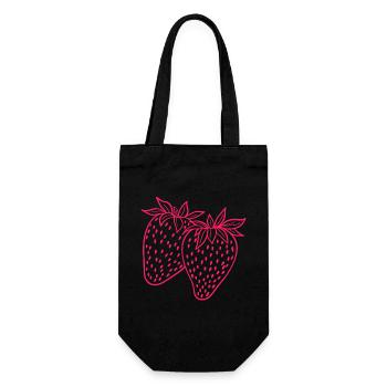 Strawberry neon - Gift Bag for Bottles - black - Front