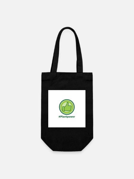 Plantpower Grünes Daumen-Logo - Geschenkbeutel für Flaschen - Schwarz