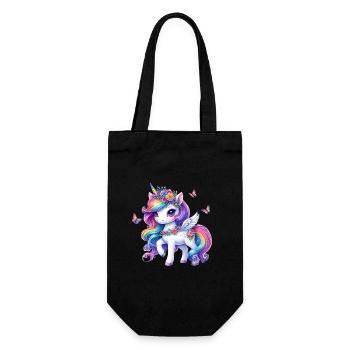 Rainbow Blossom Unicorn Wings - Gift Bag for Bottles - black - Front