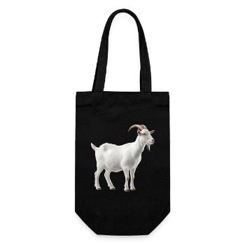 Portrait de chèvre de montagne blanche - Sac à bouteille - noir - Devant