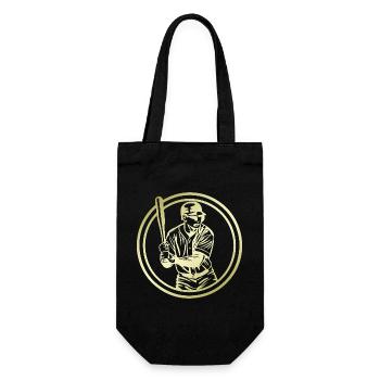 Baseball Silhouette - Geschenkbeutel für Flaschen - Schwarz - Vorne