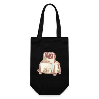 Grille-pain Vintage motif petit-déjeuner - Sac à bouteille - noir - Devant