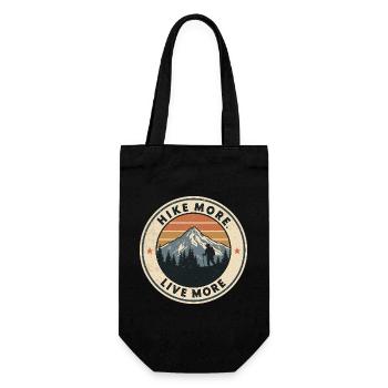 Hike More - Vintage Hiking Motif - Gift Bag for Bottles - black - Front
