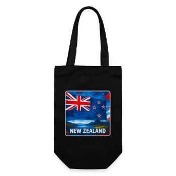 Neuseeland Flaggen Design - Geschenkbeutel für Flaschen - Schwarz - Vorne