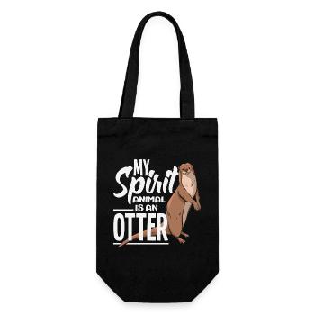 Sea Otter Cartoon Ghost Animal - Gift Bag for Bottles - black - Front