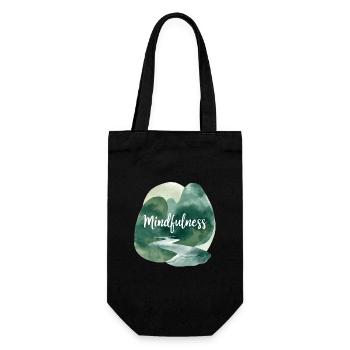 Mindfulness Nature Trail Illustration - Gift Bag for Bottles - black - Front