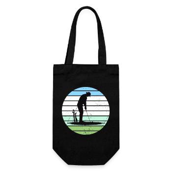 Silhouette de golf en cercle pastel - Sac à bouteille - noir - Devant