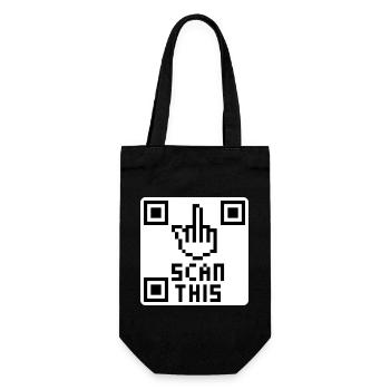 QRcode middle finger - Gift Bag for Bottles - black - Front