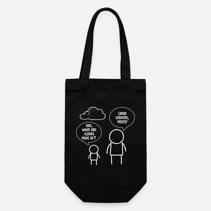Papa Qu’est-ce que les clouds sont faits de serveurs Linux - Sac à bouteille - noir