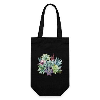 Pastel succulentes Aquarelle Design - Sac à bouteille - noir - Devant