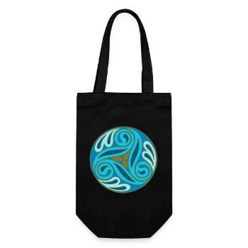 Blue Celtic Sphere - Gift Bag for Bottles - black - Front