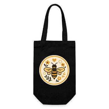 Sauvez les abeilles - Motif d’abeille de la nature - Sac à bouteille - noir - Devant