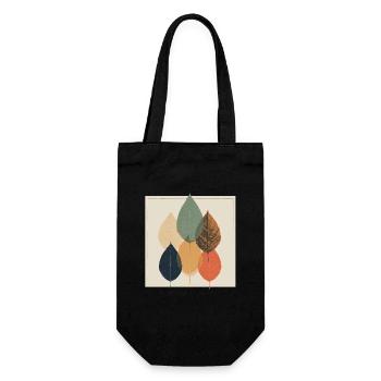 Herbstblatt-Mosaik: Retro-Palette - Geschenkbeutel für Flaschen - Schwarz - Vorne