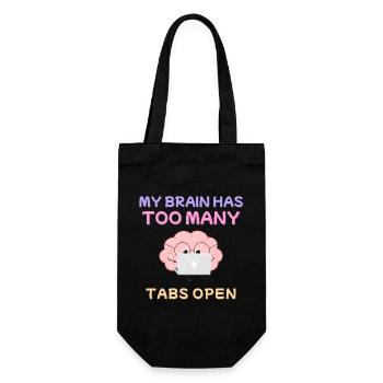 My Brain Has Too Many Tabs Open Design - Gift Bag for Bottles - black - Front