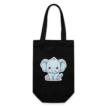 Autocollant éléphant bébé bleu - Sac à bouteille - noir - Devant