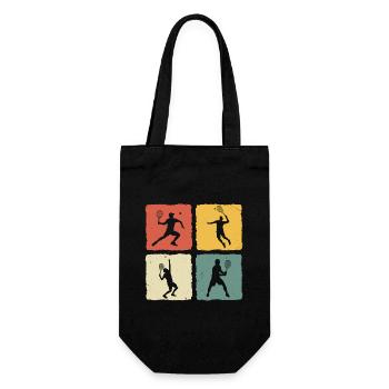 Tennis Retro Joueur de tennis T-shirt Jouer au tennis - Sac à bouteille - noir - Devant